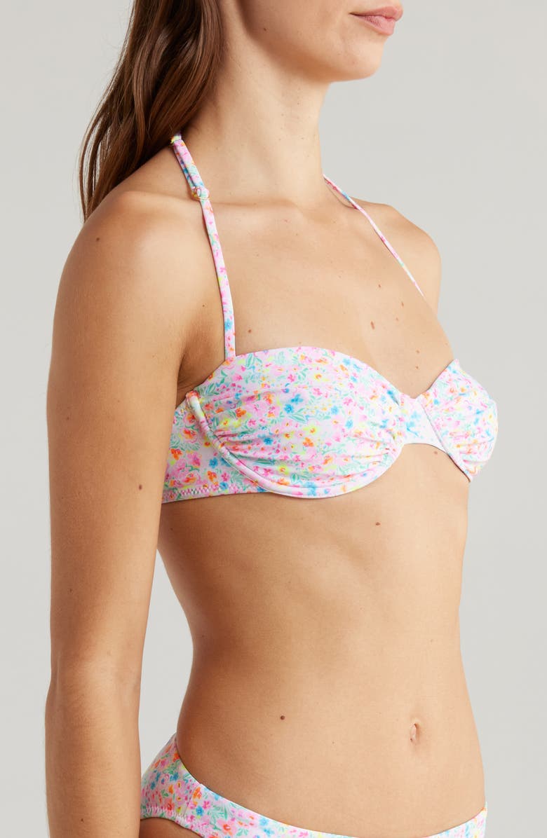 Kulani Kinis Retro Underwire Balconette Bikini Top, Alternate, color, Moonflower