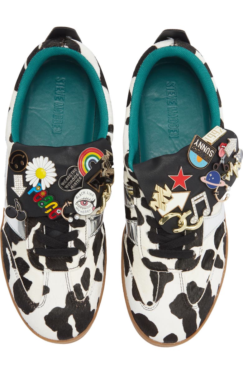 Steve Madden Wyatt Calf Hair Sneaker, Alternate, color, Black / White Calf Hair