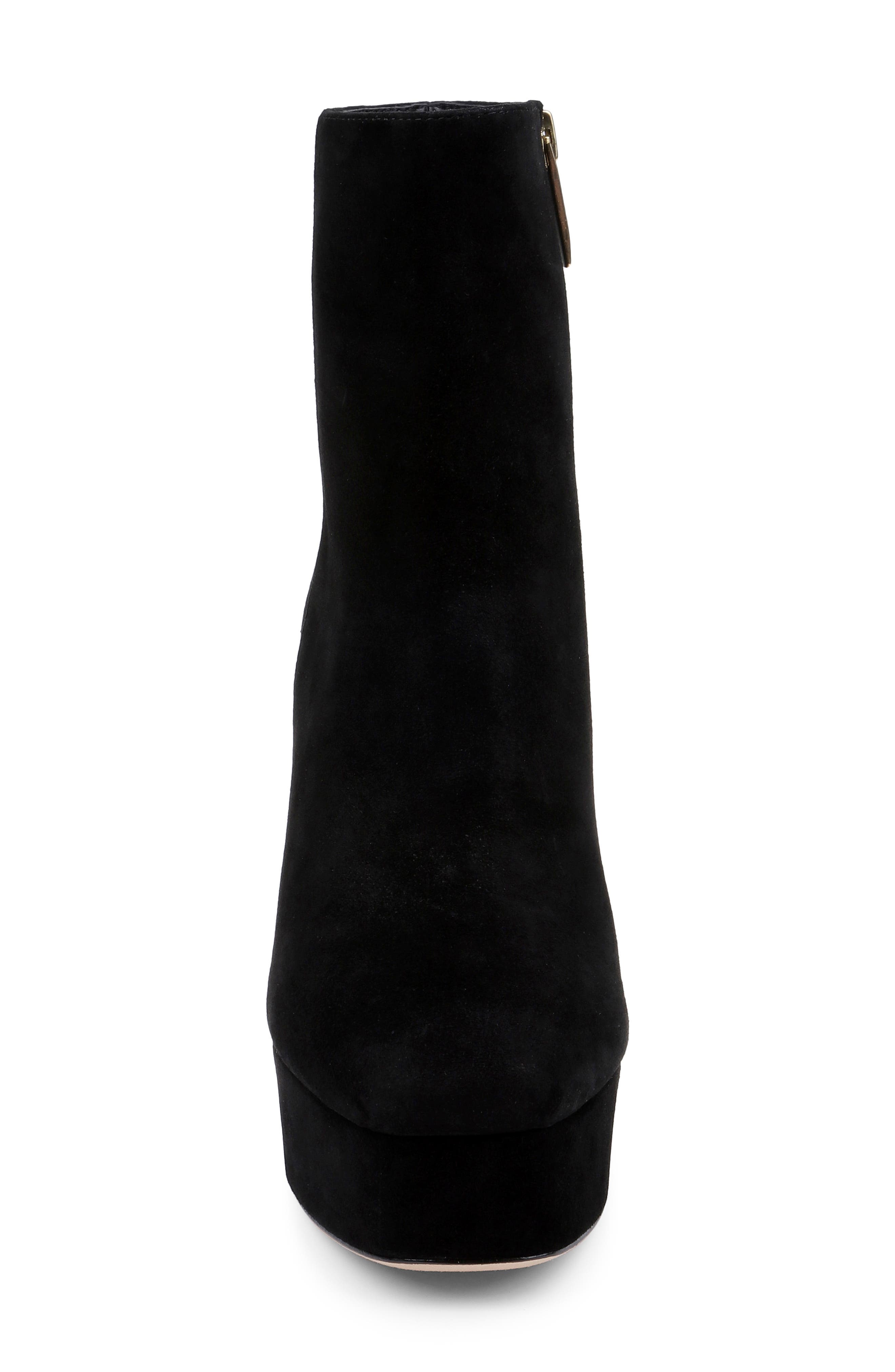Soho Leather Platform Bootie, Alternate, color, BLACK SUEDE
