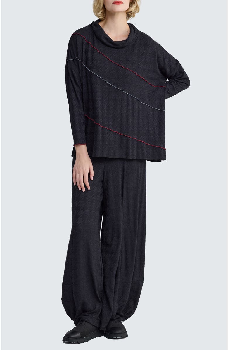 LUUKAA Fleuris Cowl-Neck Blouse, Alternate, color, Coalblack Red