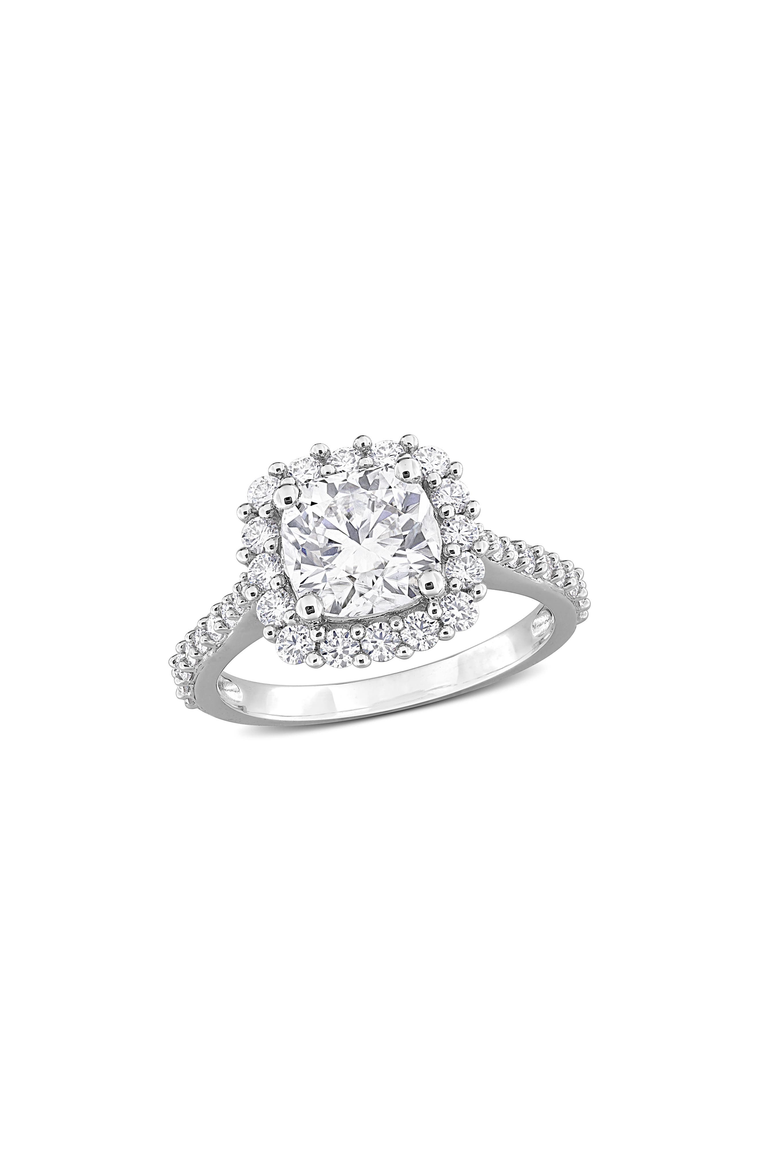 DELMAR Dew Cushion Cut Moissanite Ring