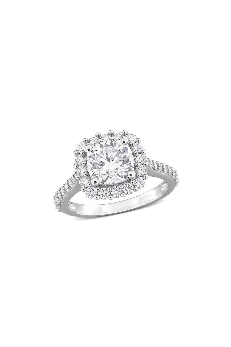 Dew Cushion Cut Moissanite Ring, Main, color, WHITE/ SILVER