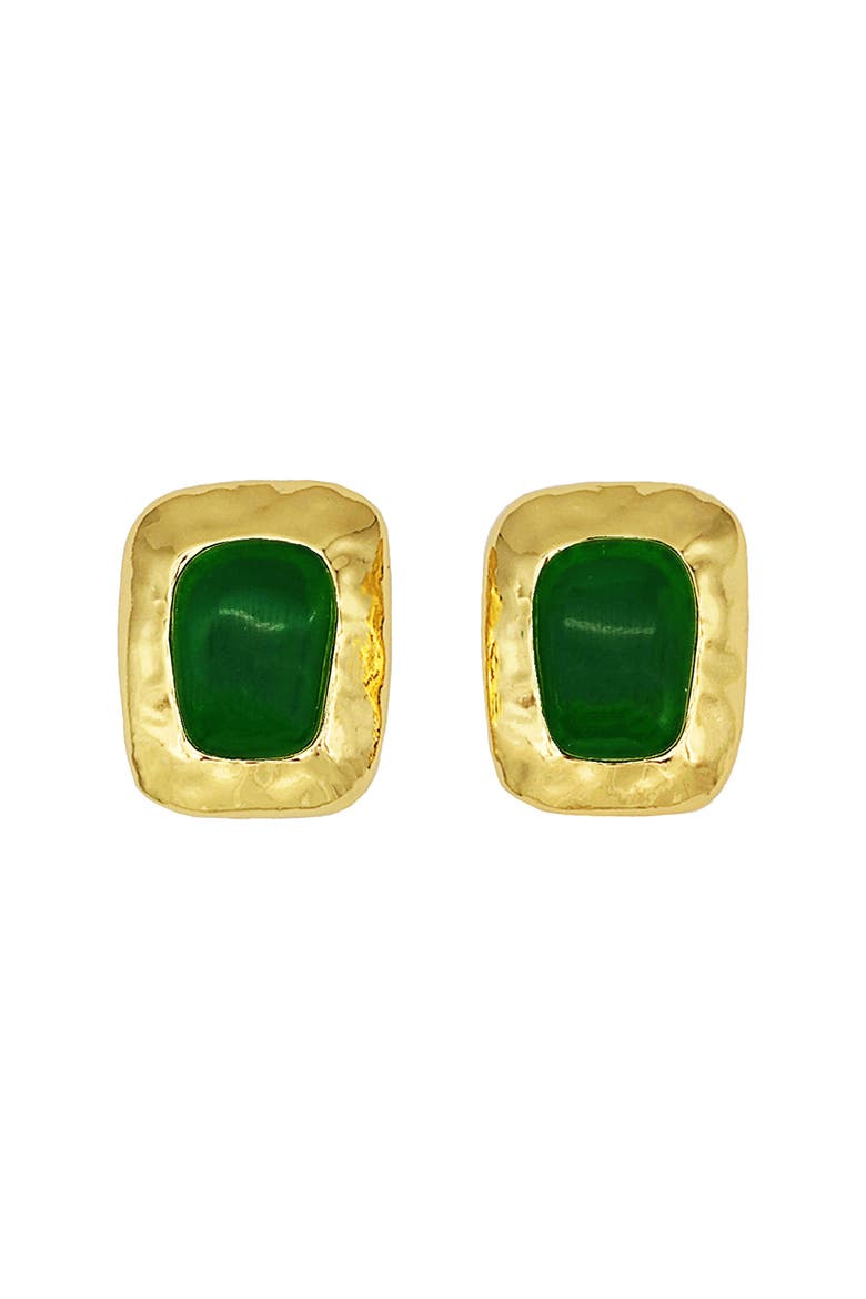 Giovana Stud Earrings, Main, color, GOLD/ GREEN