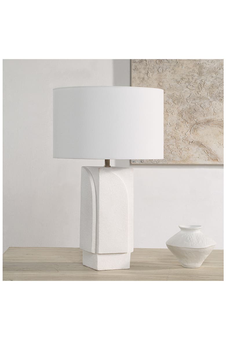 Scavo Ceramic Table Lamp, Alternate, color, WHITE