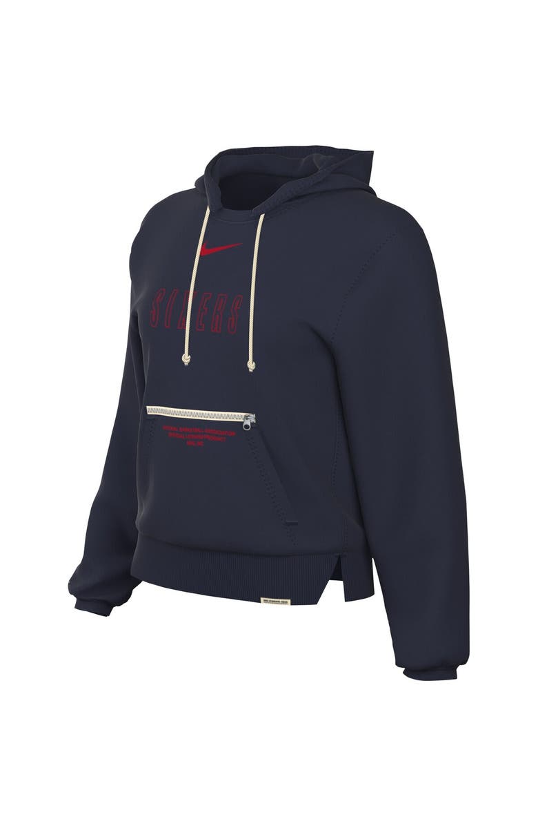 Nike Women's Nike Navy Philadelphia 76ers Courtside Standard Issue Performance Pullover Hoodie, Alternate, color, Navy