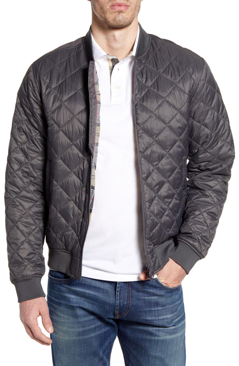 Barbour Gabble Quilted Nylon Bomber Jacket, Main, color,