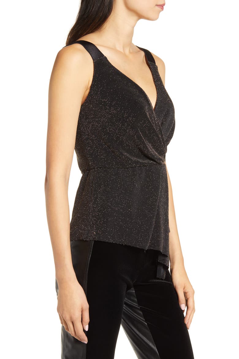 Lauren Metallic Drape Top, Alternate, color, GOLD