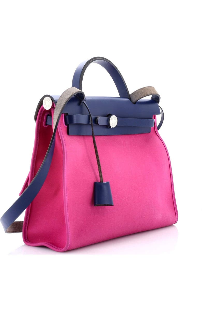 Pre-Owned Hermes Herbag Zip Leather and Toile 31, Alternate, color, Rose Pourpre