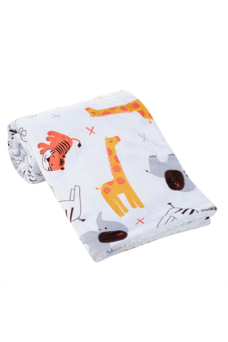 Lollipop Jungle Fleece Baby Blanket, Alternate, color, White