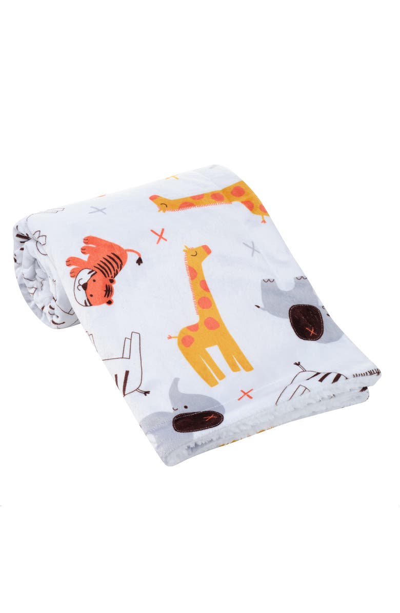 Bedtime Originals Lollipop Jungle Fleece Baby Blanket, Alternate, color, White