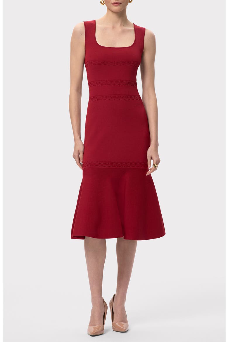 The Camille Flute Hem Dress, Main, color, CABERNET
