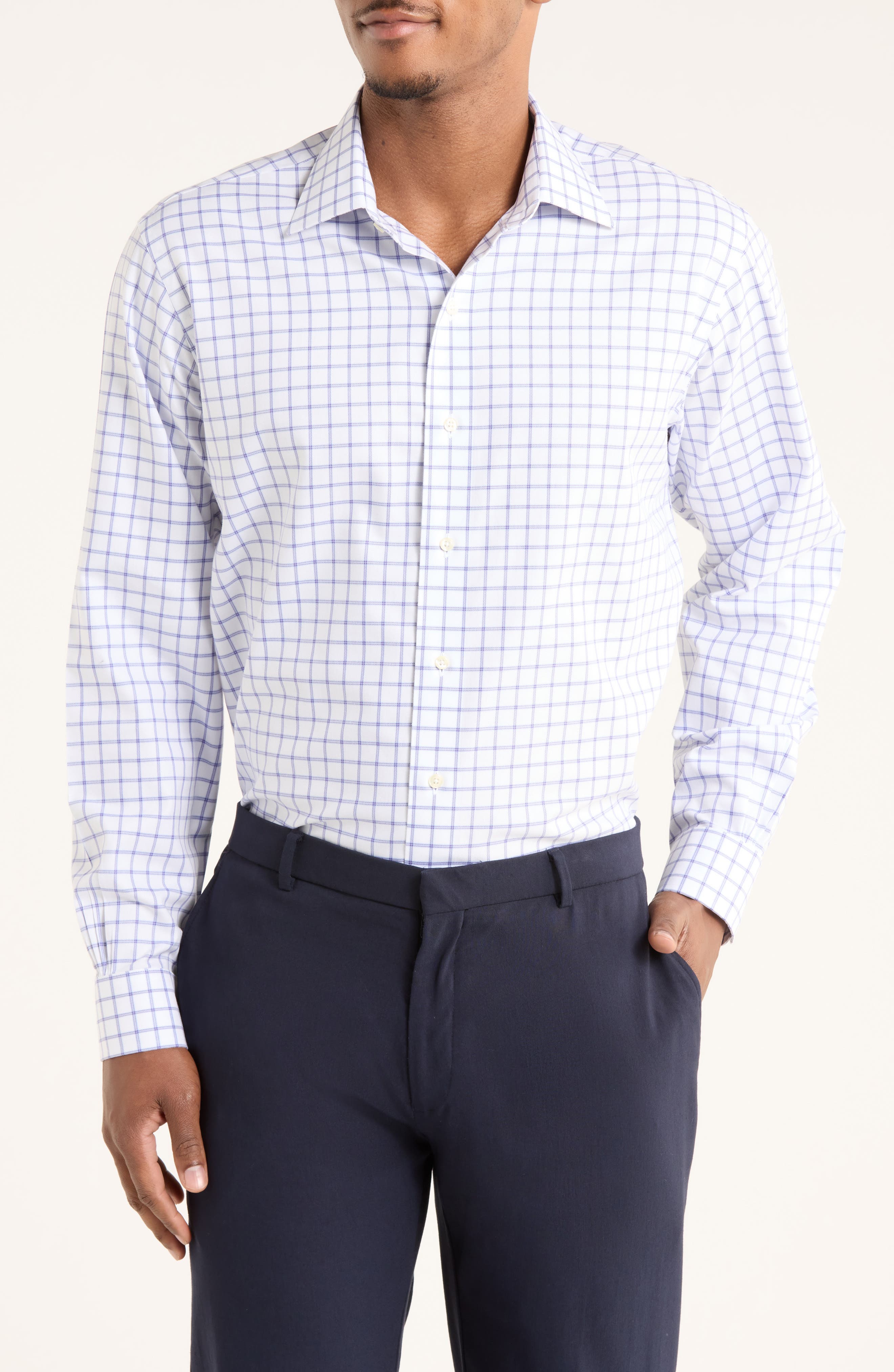 Brooks Brothers Regular Fit Check Twill Non-Iron Button-Up Shirt