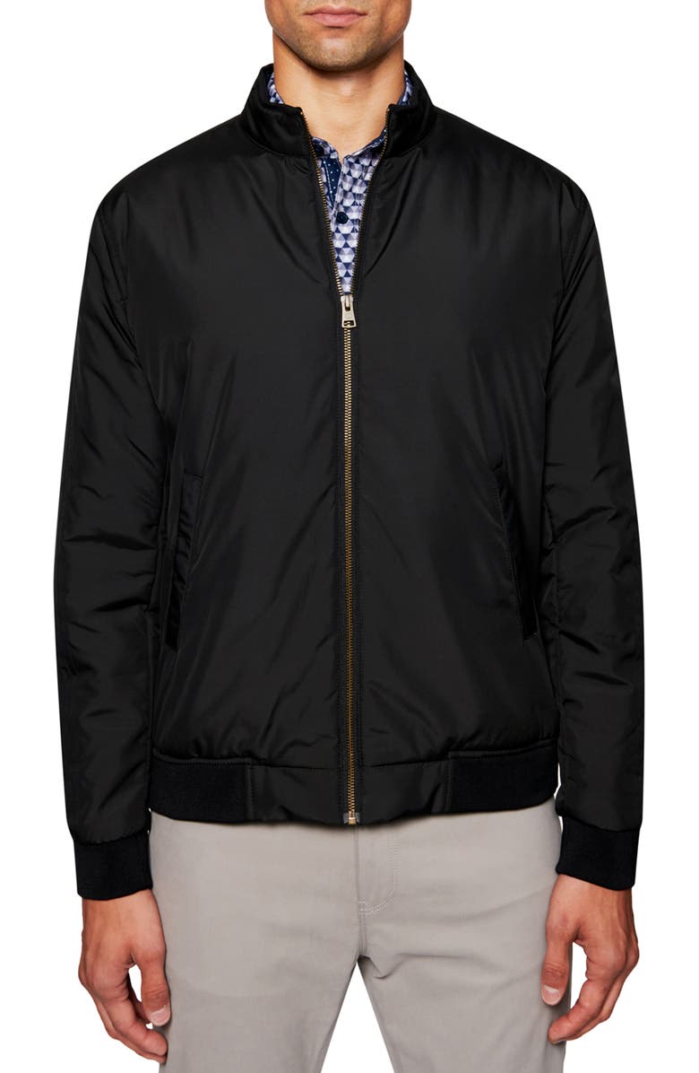 CONSTRUCT Hybrid Bomber Jacket, Main, color, Black