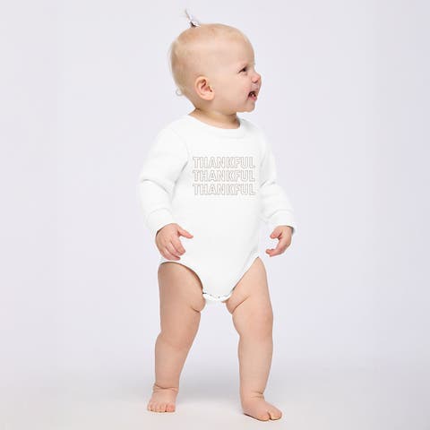 Thankful Outline Stacked Fleece BodySuit Baby
