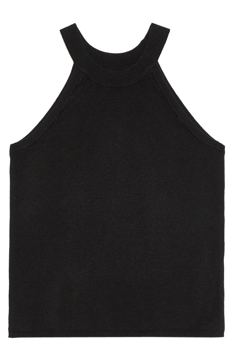 DELUC Cartaxo Halter Neck Sweater Tank, Alternate, color, Black