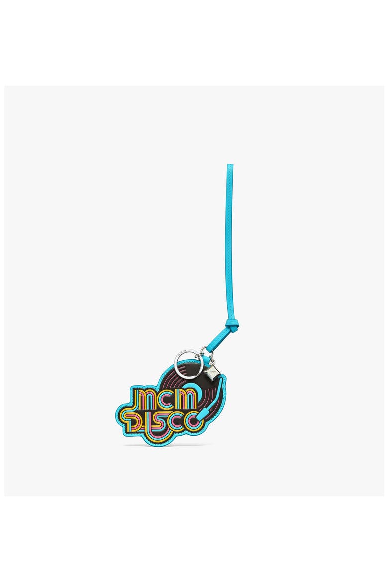 Disco Turntable Charm in Visetos Leather Mix, Main, color, Blue Ceramic