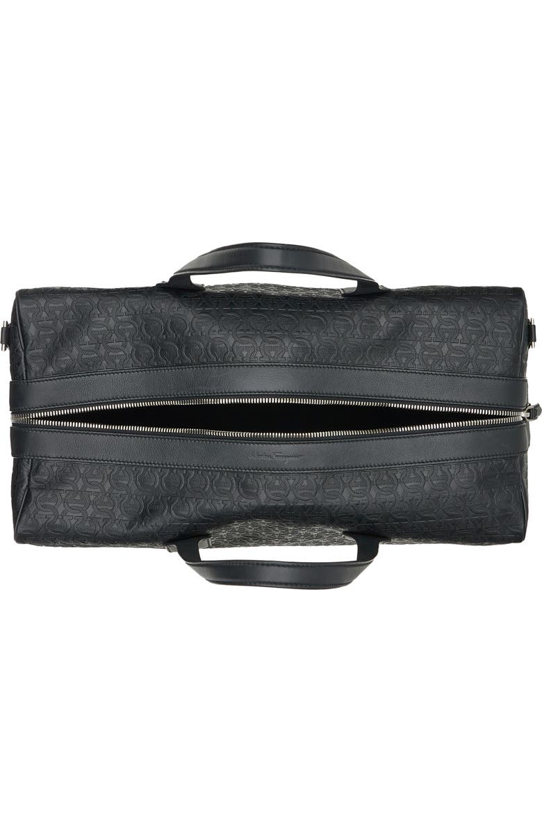 FERRAGAMO Travel Logo Embossed Leather Duffle Bag, Alternate, color,