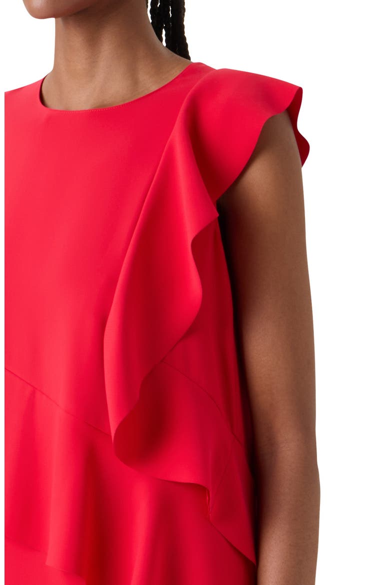 Laser Cut Crepe Column Gown, Alternate, color, RED