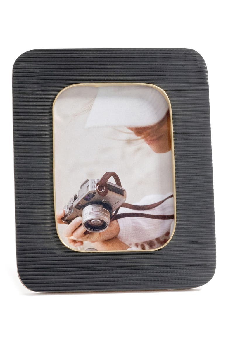 Ribbed 7.5" x 9.5" Photo Frame, Main, color, BLACK
