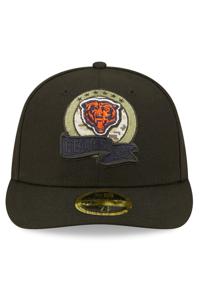 Men's New Era Black Chicago Bears 2022 Salute To Service Low Profile 59FIFTY Fitted Hat, Alternate, color, Black