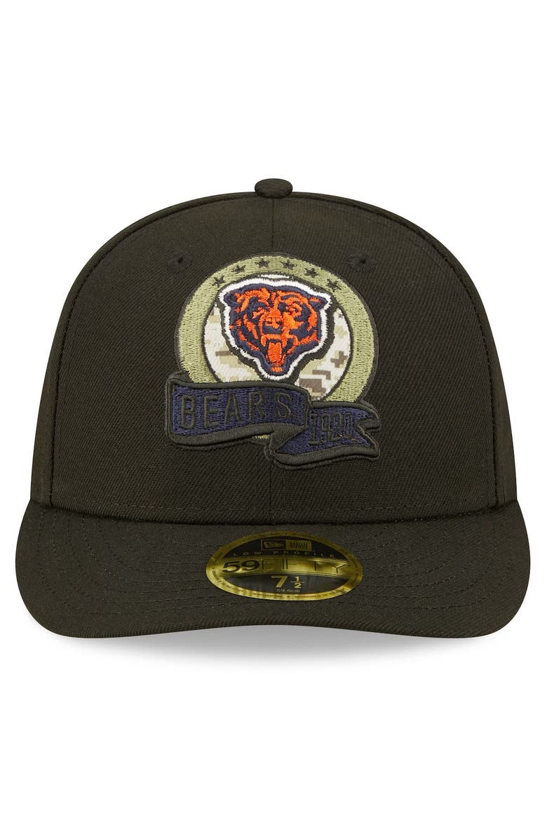 New Era Men's New Era Black Chicago Bears 2022 Salute To Service Low Profile 59FIFTY Fitted Hat, Alternate, color,