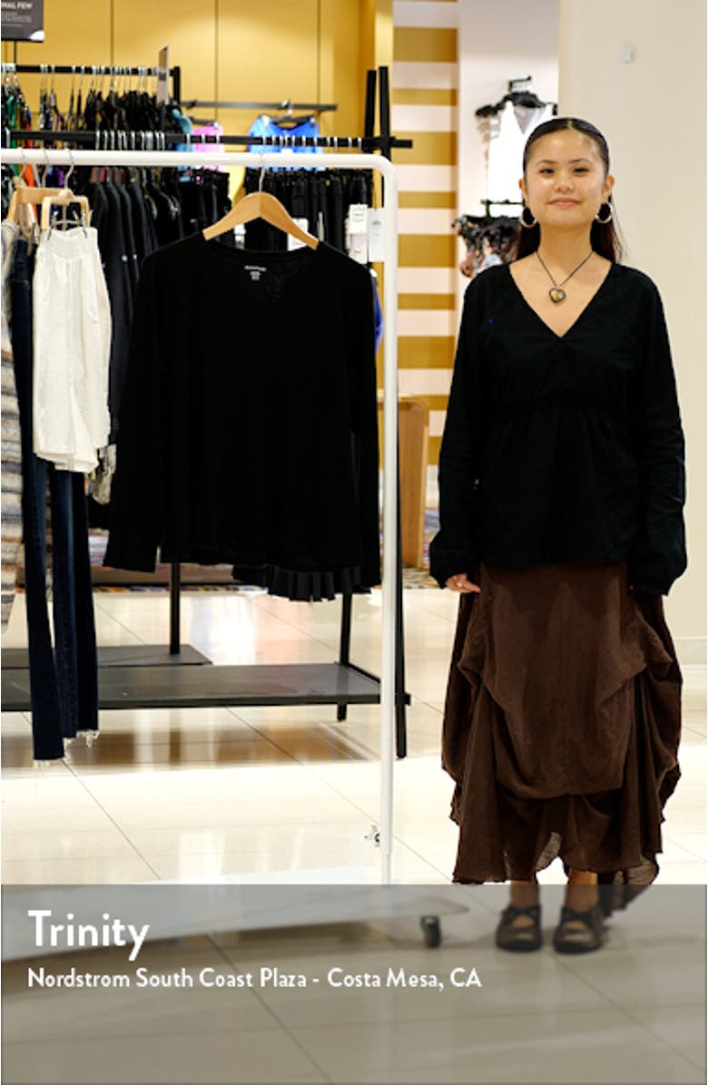 Easy V-Neck Long Sleeve Organic Cotton T-Shirt, sales video thumbnail