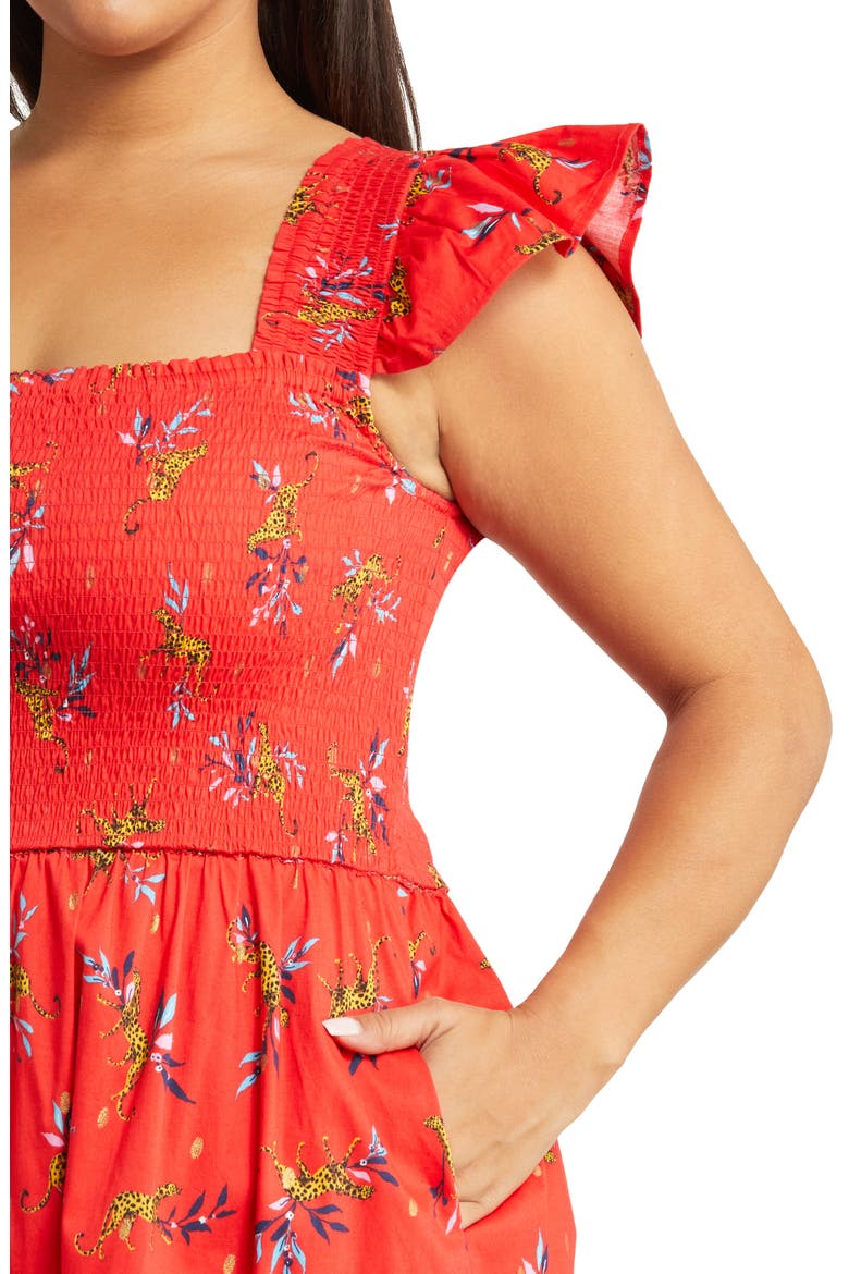 Ivanna Print Sundress, Alternate, color, LUCKY CHEETAH POPPY RED
