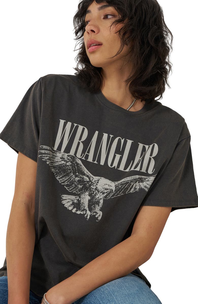 Wrangler Eagle Logo Graphic T-Shirt, Alternate, color, Faded Black
