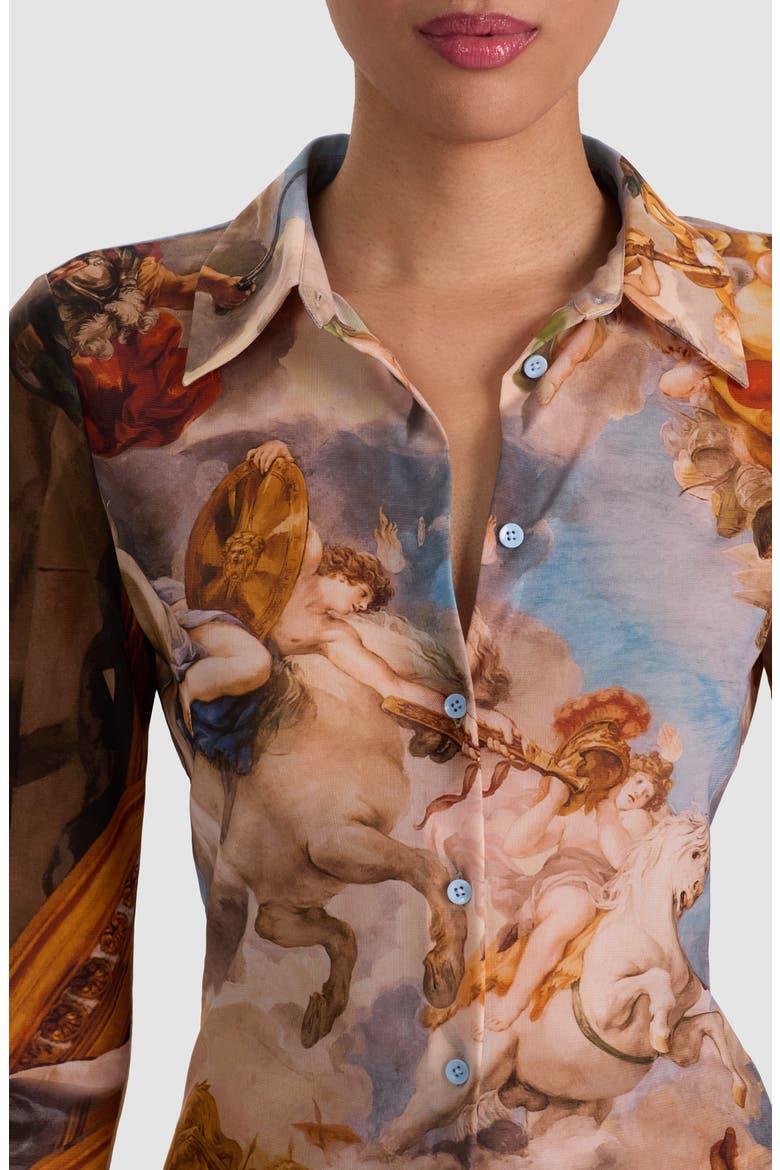 Jade Mesh Button-Up Shirt, Alternate, color, RENAISSANCE FAIR