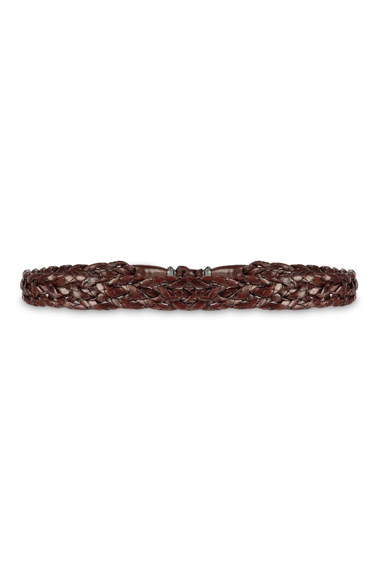 Braided Leather Rope Belt, Alternate, color, BROWN