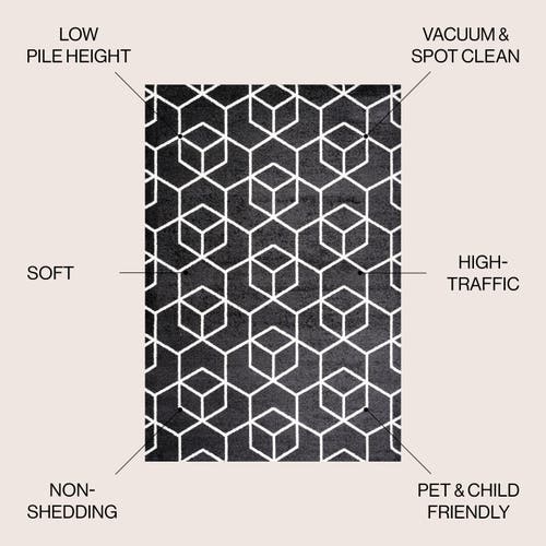 Jonathan Y Tumbling Blocks Modern Geometric Area Rug In Black/white