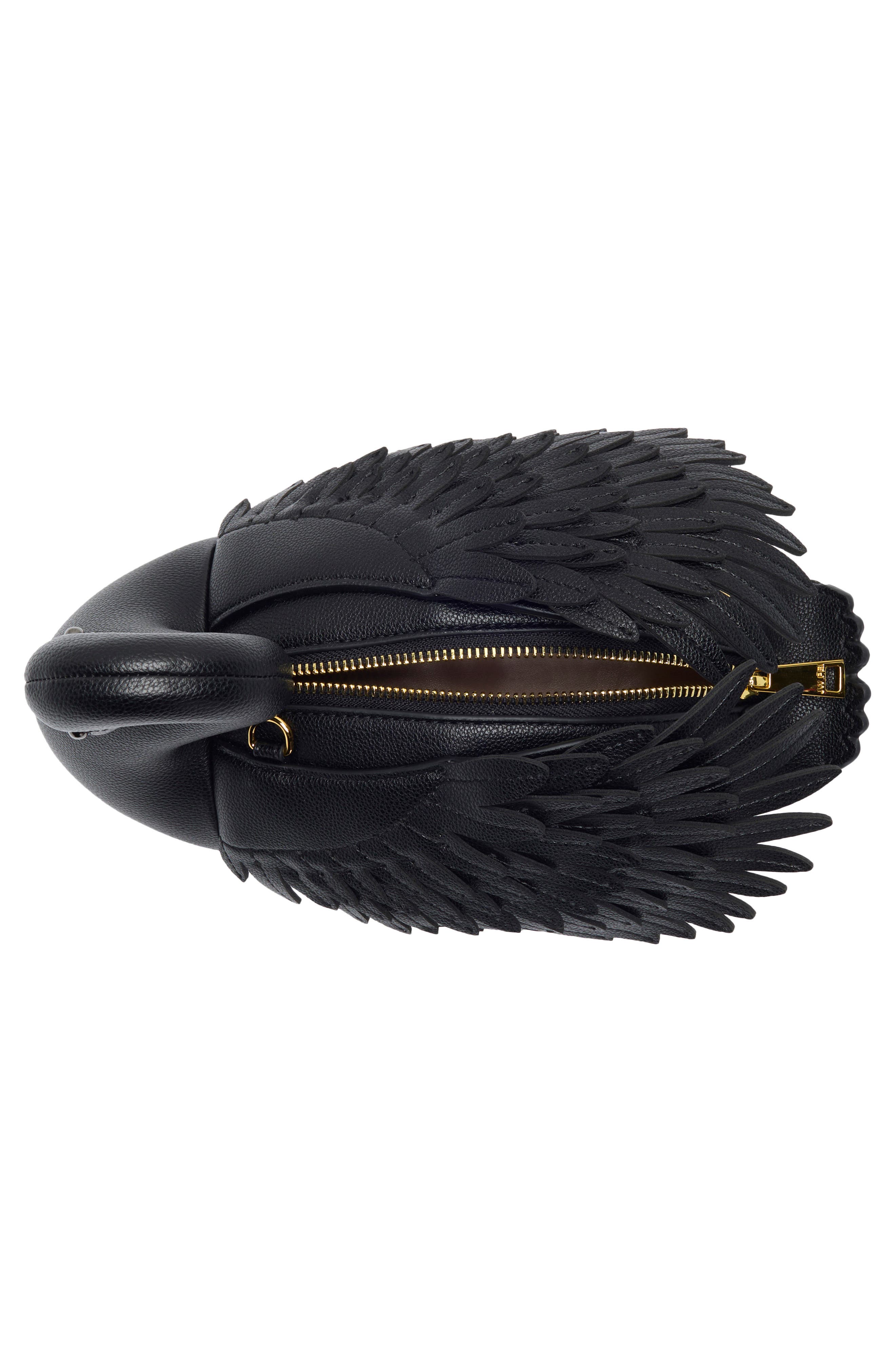 Swan Shaped Crossbody Bag, Alternate, color, BLACK