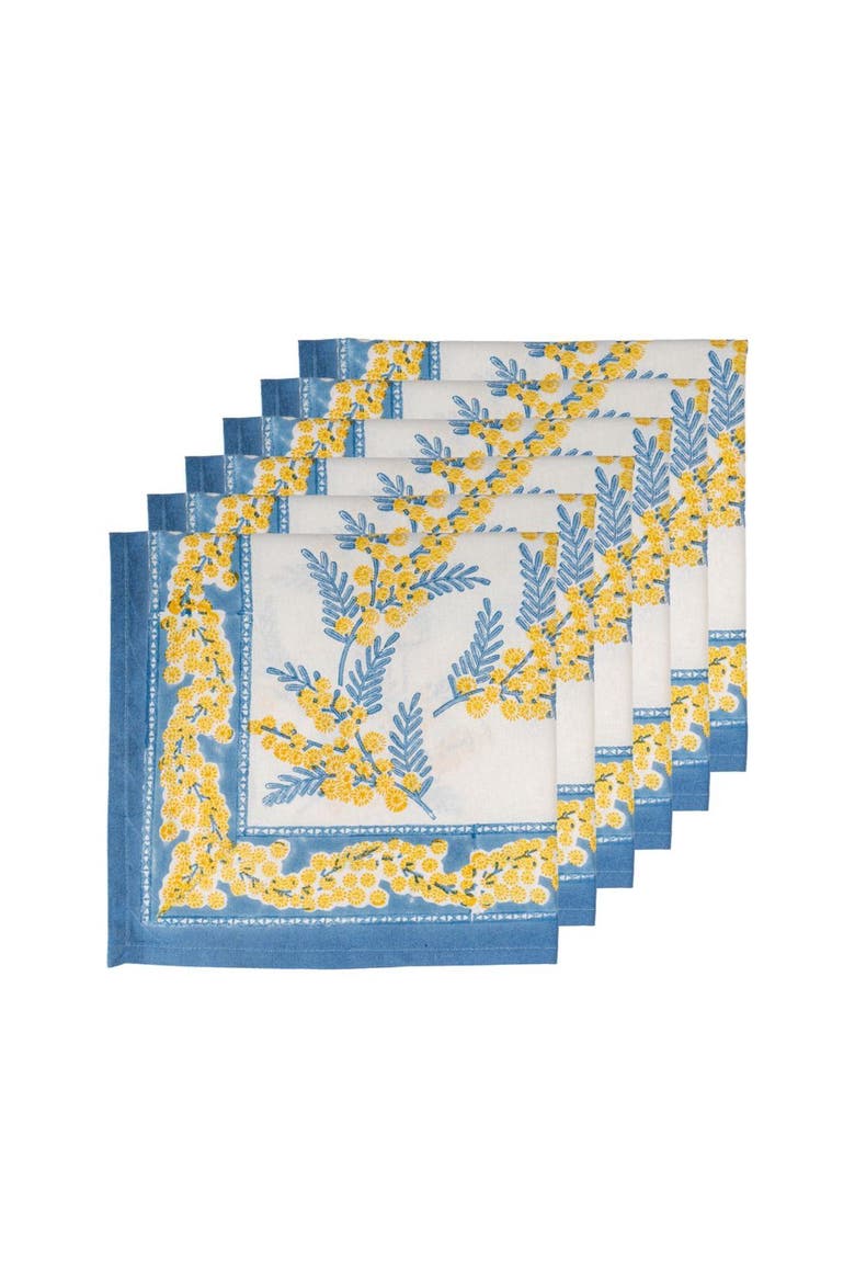 Mimosa Napkins, Main, color, Blue, Yellow 19" x 19"
