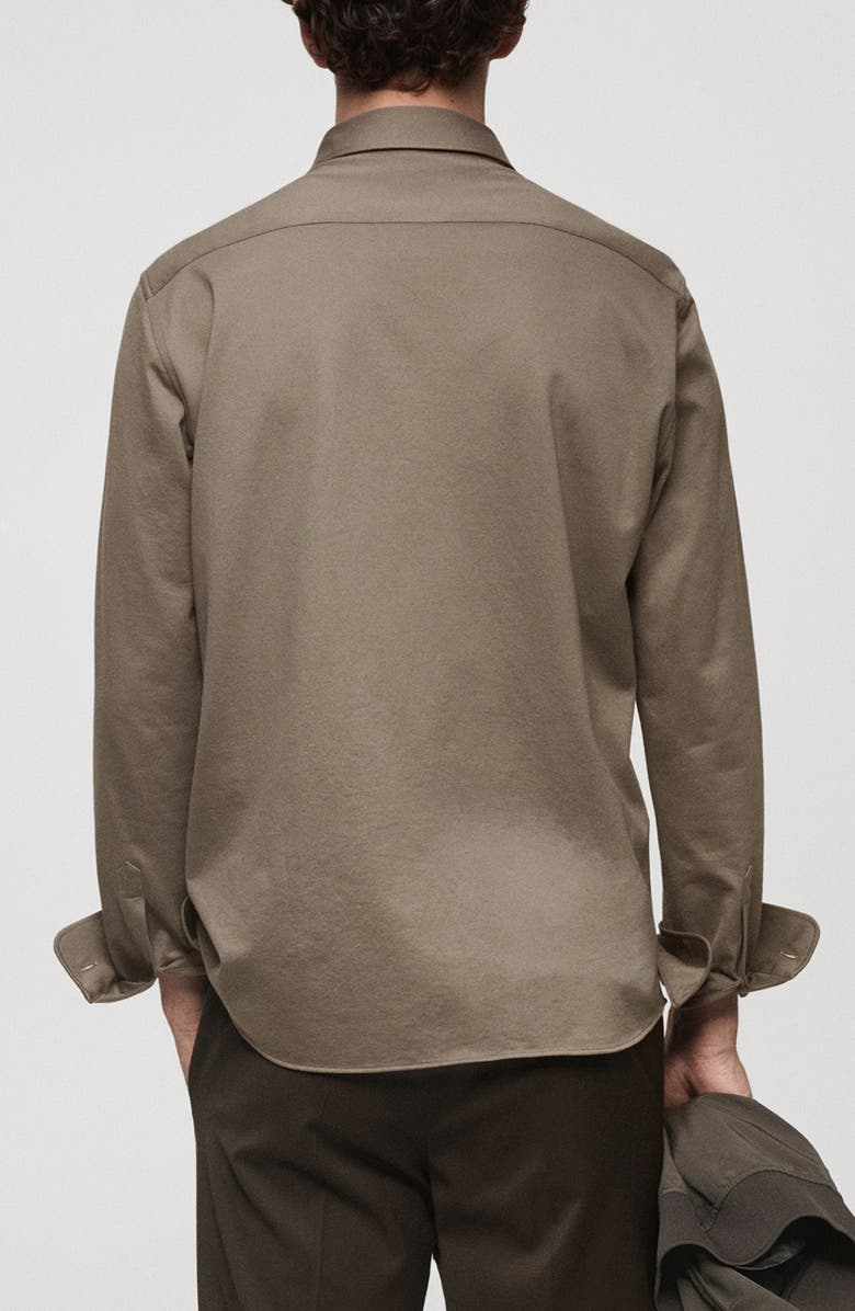 MANGO Regular Fit Cotton Blend Button-Up Shirt, Alternate, color, 