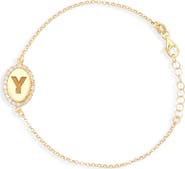 MESHMERISE Diamond Initial Disc Bracelet