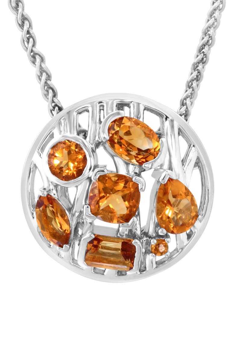 EFFY Sterling Silver Citrine Pendant Necklace, Alternate, color,