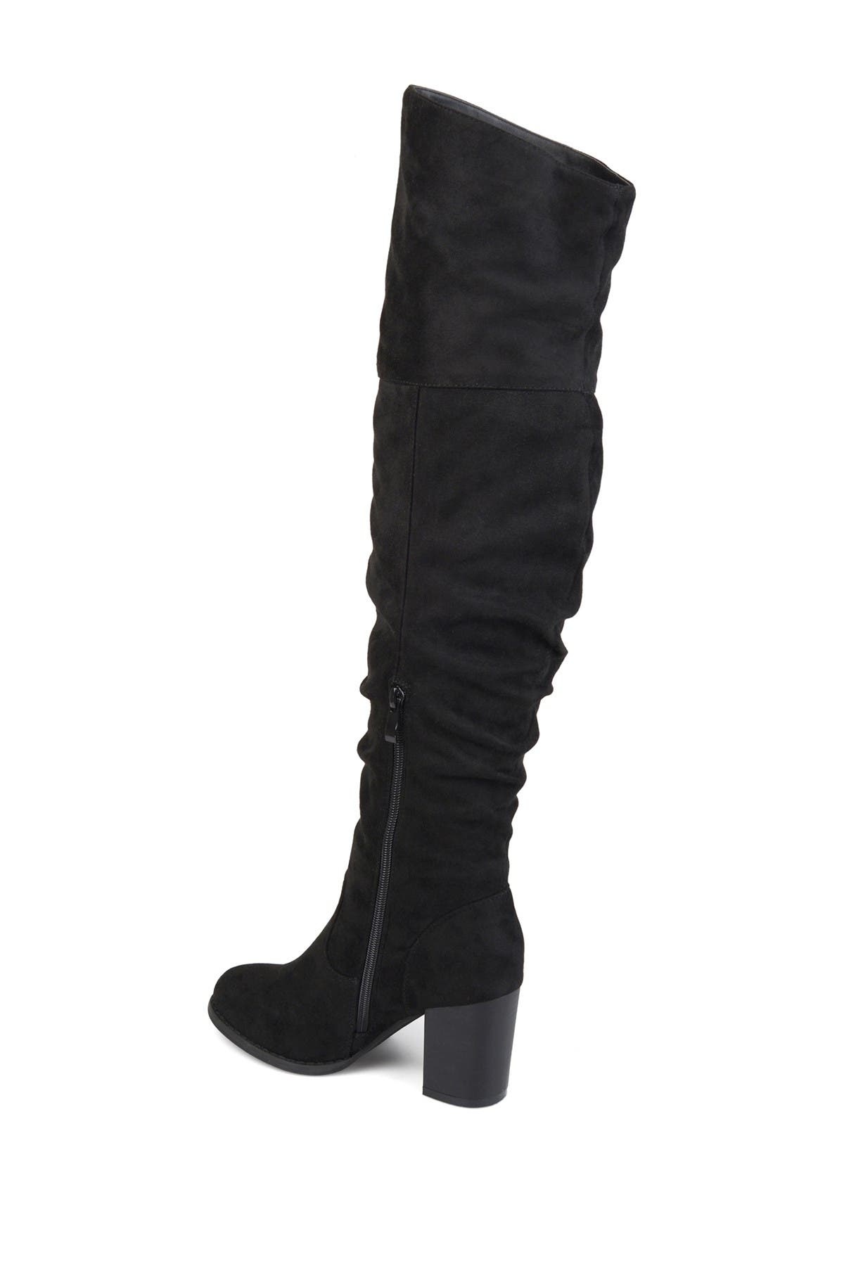 Journee Collection Kaison Wide Calf Ruched Tall Boot - Wide Calf, Alternate, color, Black