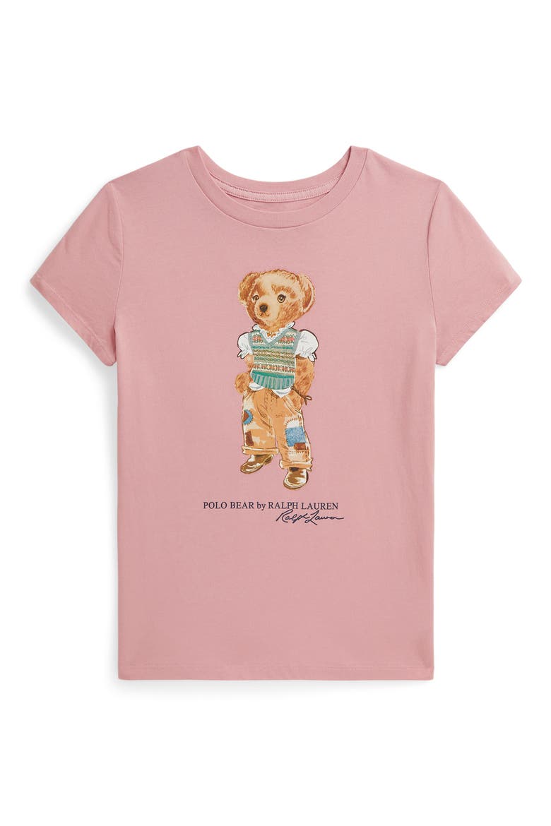 Kids' Polo Bear Graphic T-Shirt, Main, color, ADIRONDACK ROSE