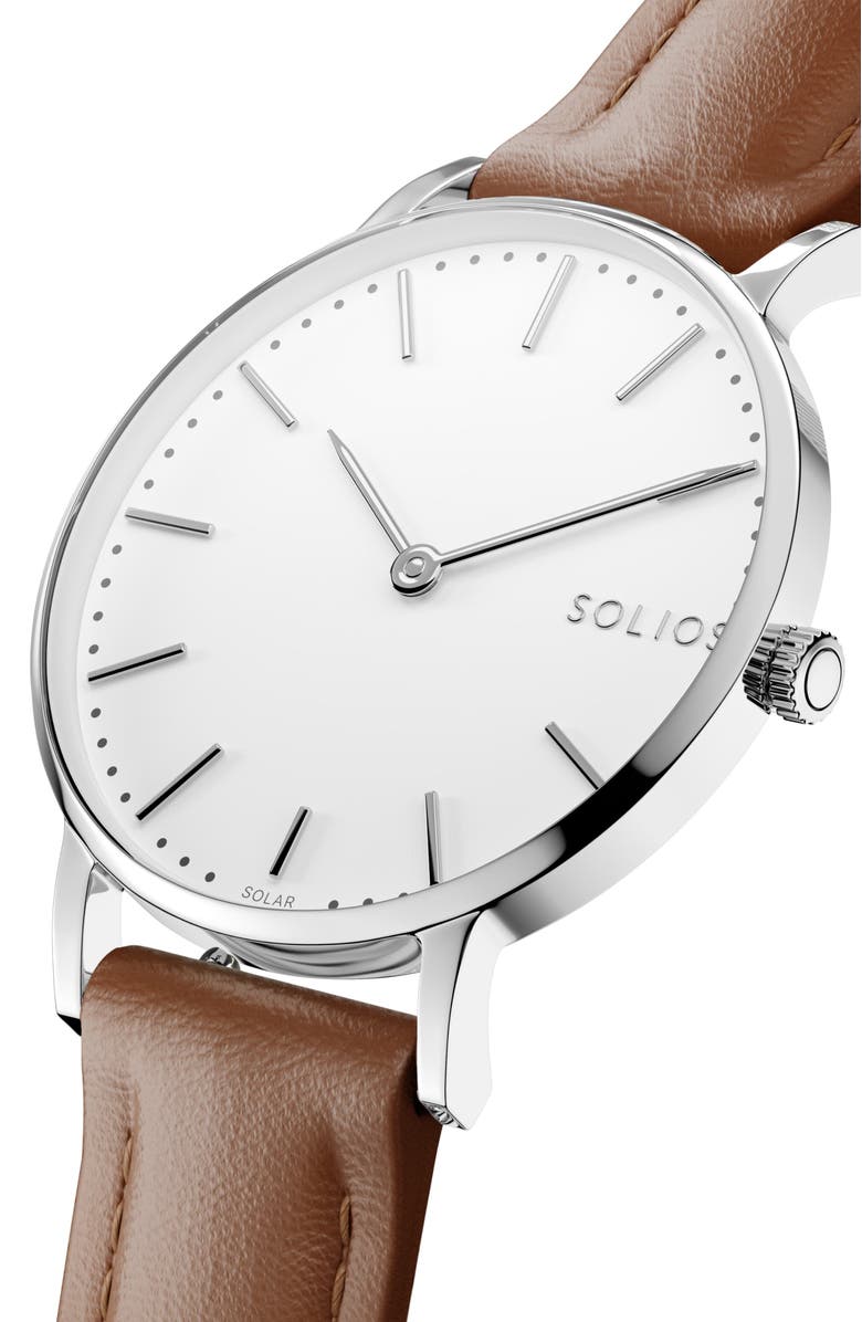 Solios Watches The Solar Classic Bundle | White Dial - Silver Case, Alternate, color, 