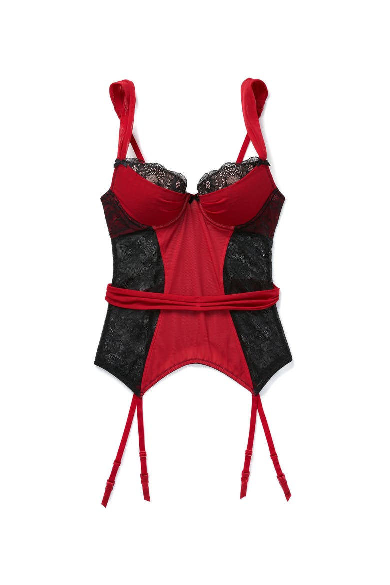Corina Push-Up Bustier, Alternate, color, Dark red