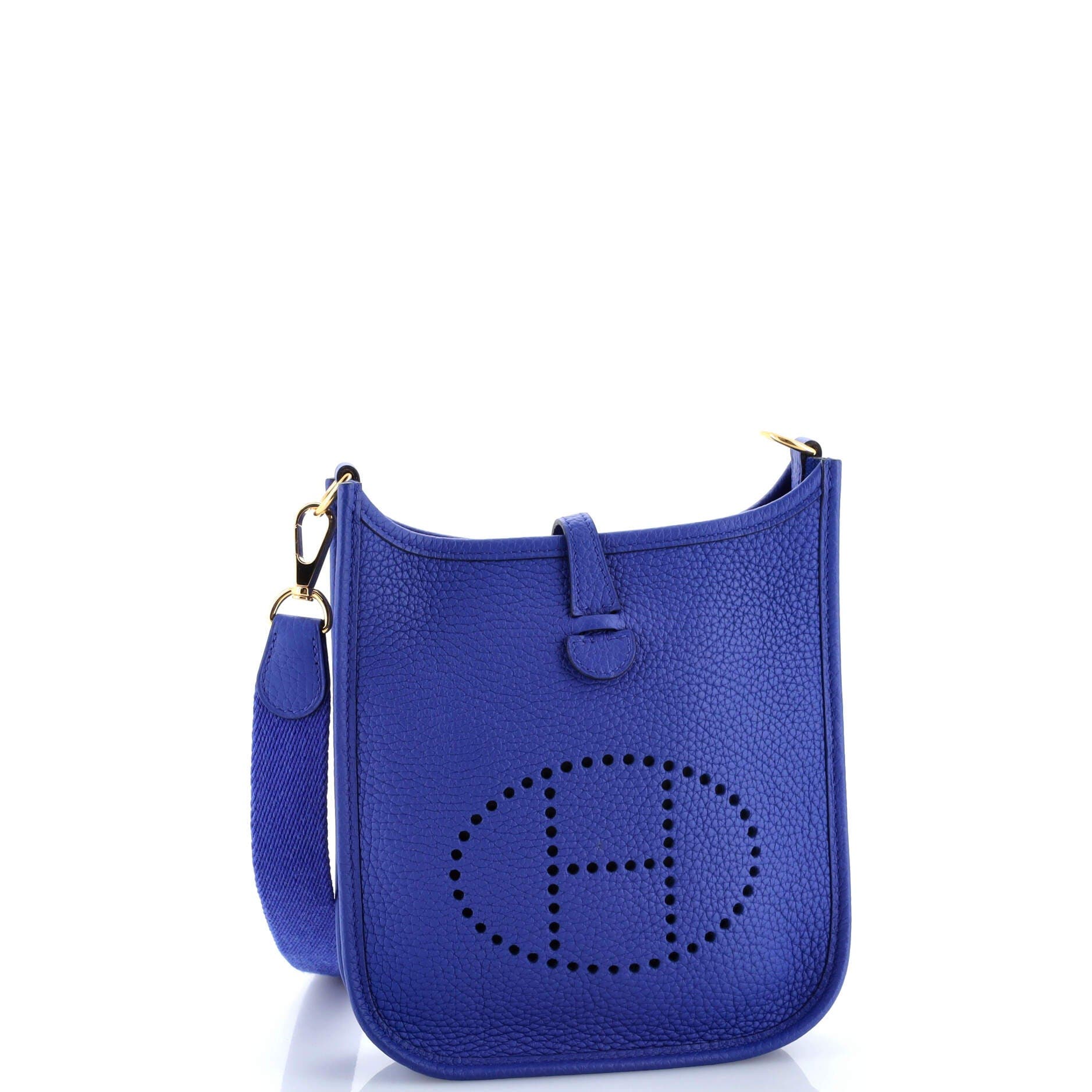 Pre-Owned Hermes Evelyne Bag Gen III Clemence TPM, Alternate, color, Bleu Royal