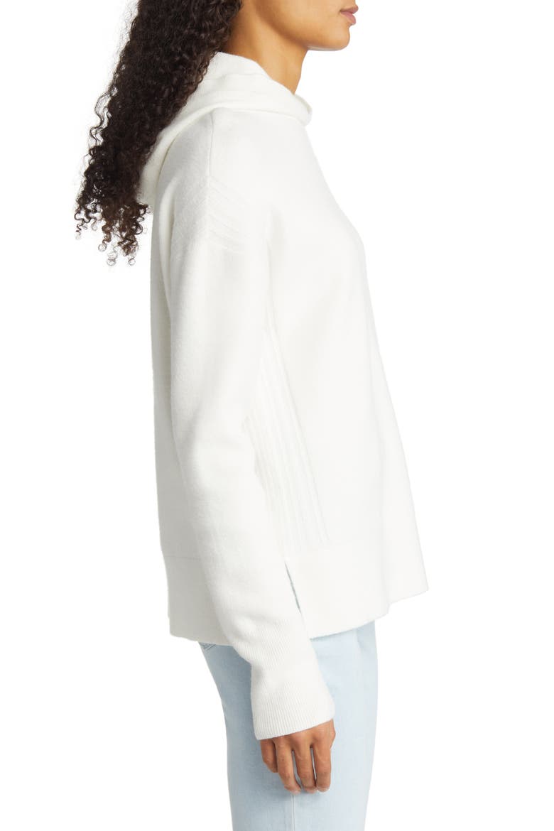 Ribbed Sweater Hoodie, Alternate, color, IVORY CLOUD