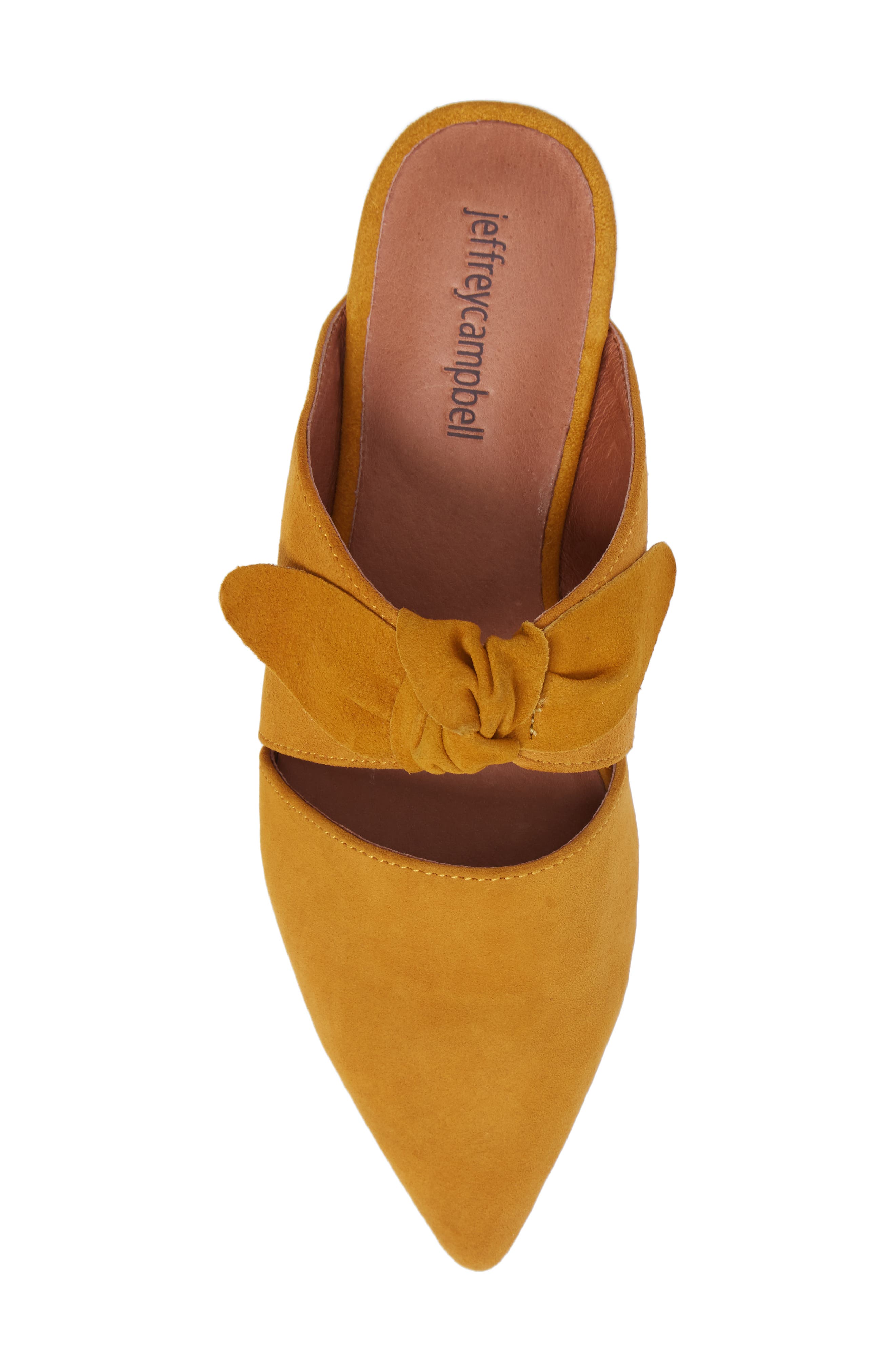 Charlin Bow Mule, Alternate, color, MUSTARD SUEDE