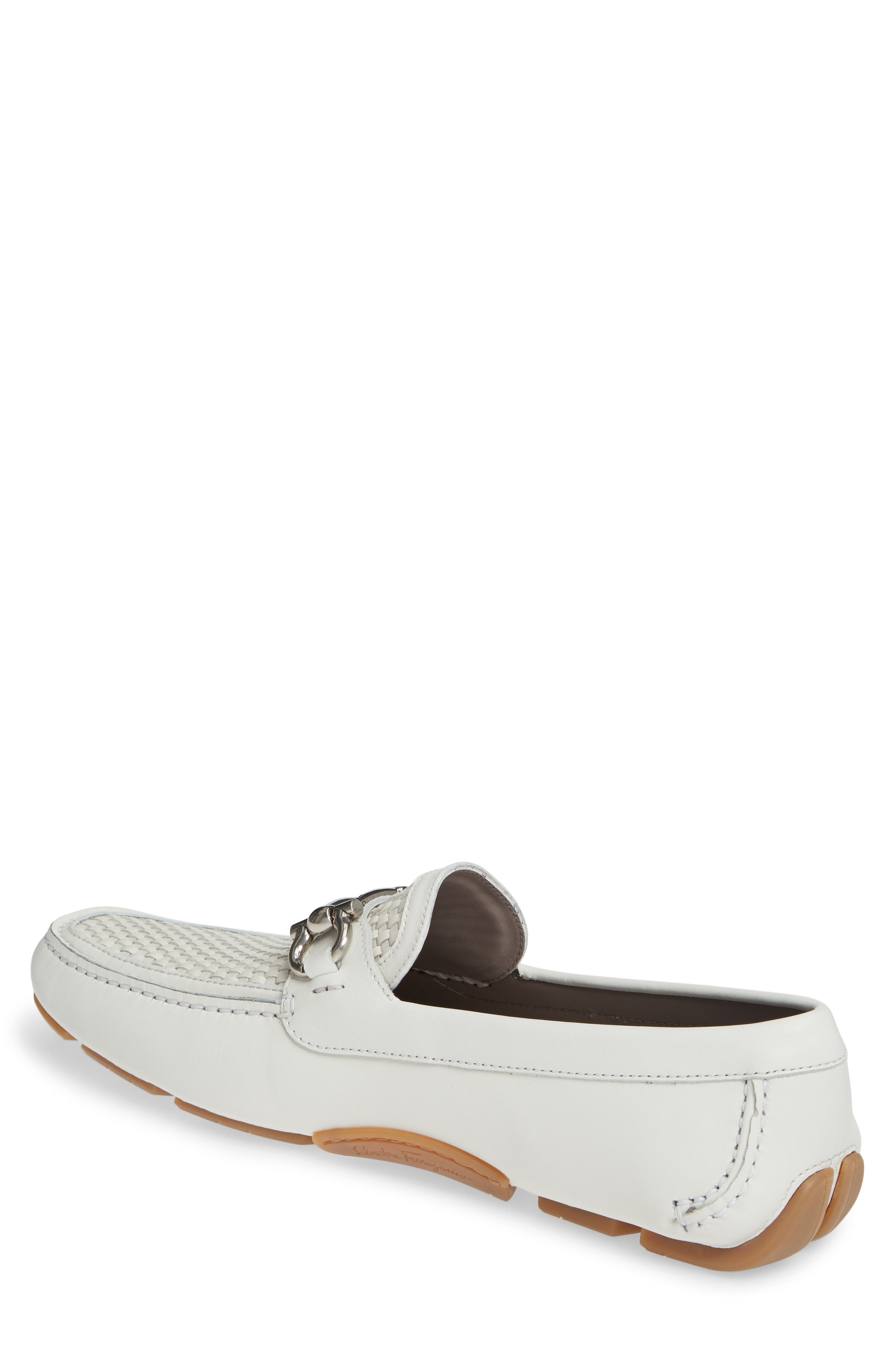 Salvatore Ferragamo Parigi Bit Driving Moccasin, Alternate, color, WHITE INTENSE