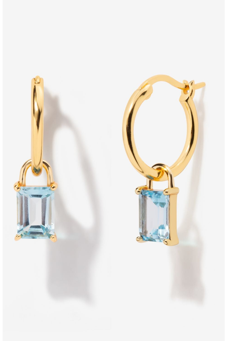 Iris Birthstone Hoops, Main, color, Aquamarine