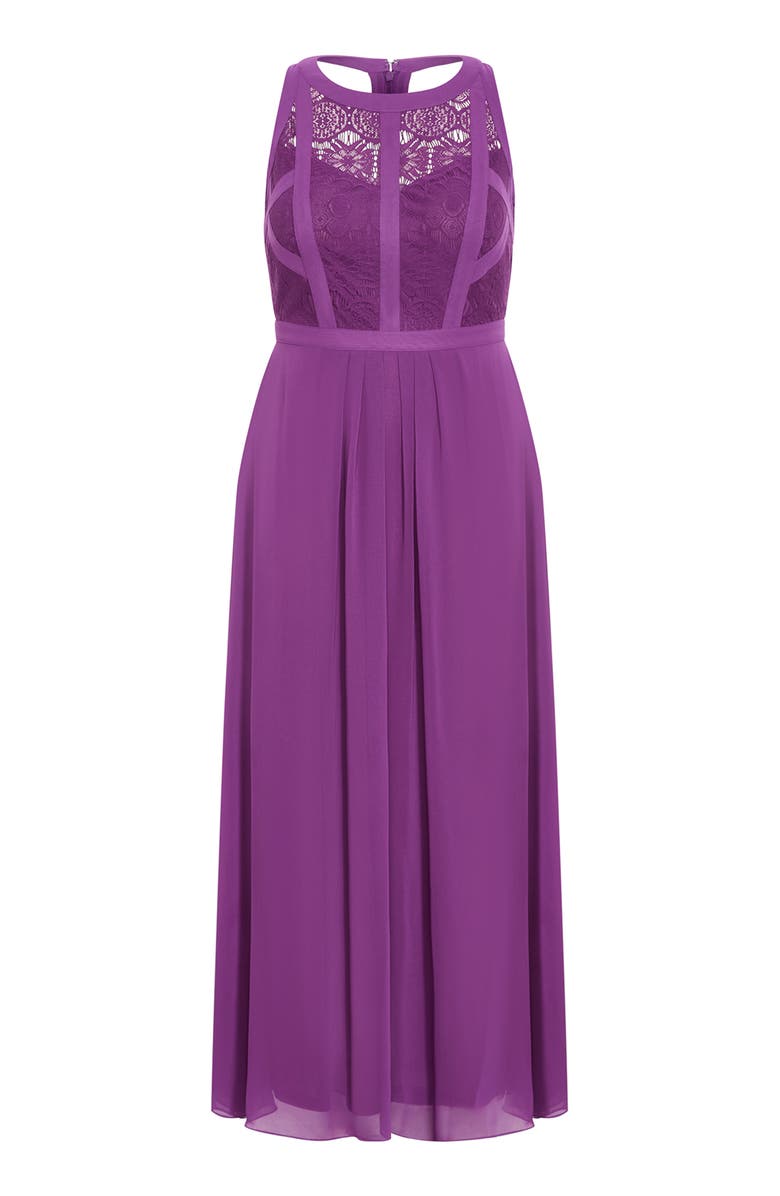 City Chic Chiffon & Lace Maxi Dress, Alternate, color, 