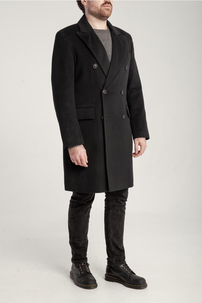 Cashmere Lapel Coat, Alternate, color, Black