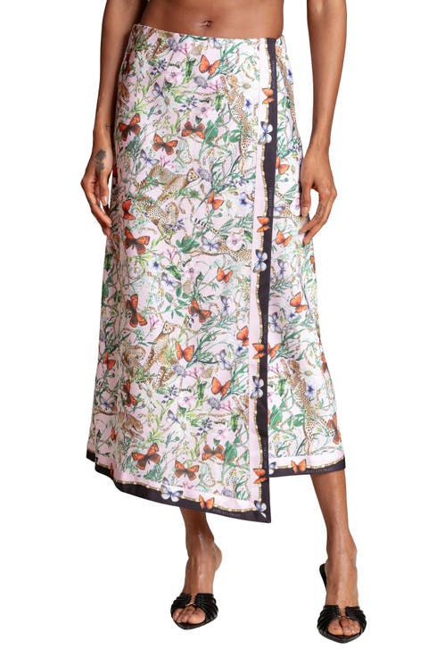 Asymmetric Faux Wrap Midi Skirt