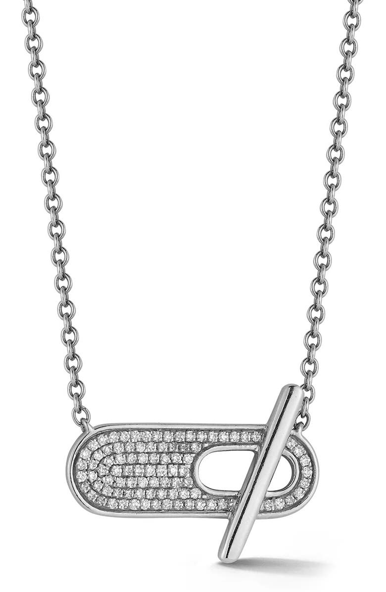 Dana Rebecca Designs Sylvie Rose Pavé Diamond Toggle Pendant Necklace, Main, color,