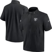 Nike Men's Nike  Black Las Vegas Raiders Sideline Coach Short Sleeve Hoodie Quarter-Zip Jacket